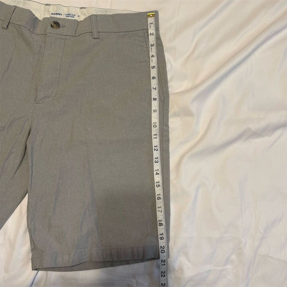 Old Navy Men's Slim Fit Chino Shorts Gray Size 36 Built-In Flex - Picture 5 of 6